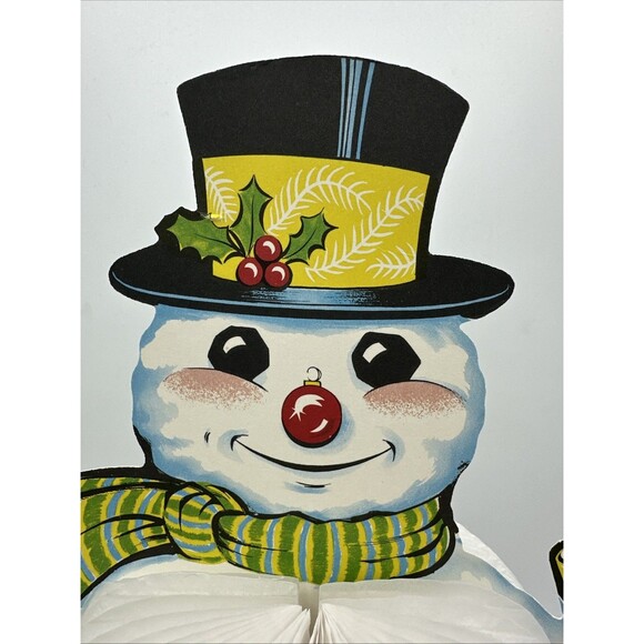 Beistle Snowman Honeycomb Die Cut Double Sided Christmas Frosty 1979 Vintage - Picture 5 of 16